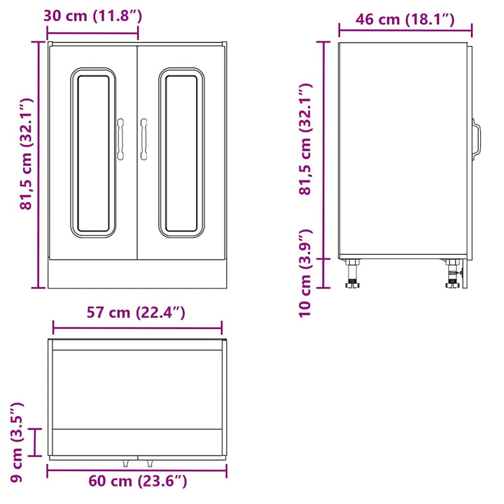 Spülenunterschrank Kalmar 60X46X81,5 Cm Holzwerkstoff Weiß