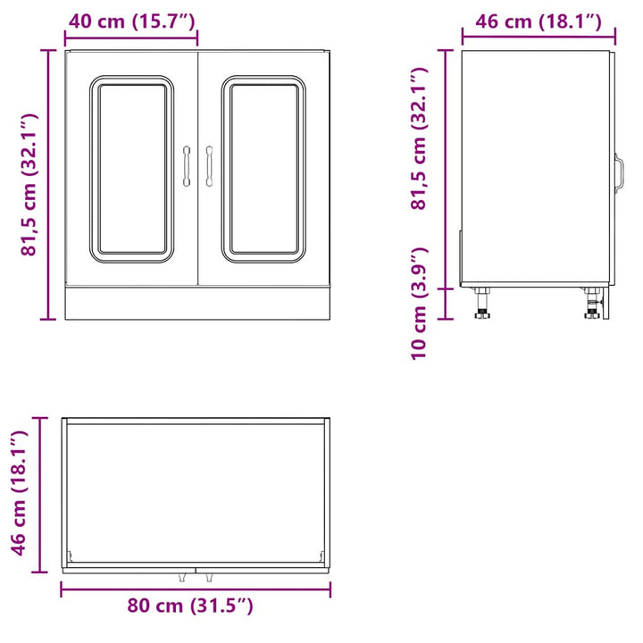 Spülenunterschrank Kalmar 80X46X81,5 Cm Holzwerkstoff Weiß