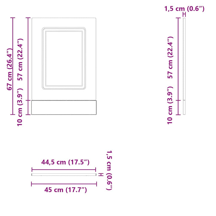 Geschirrspülerblende Kalmar 45X1,5X67 Cm Holzwerkstoff Weiß