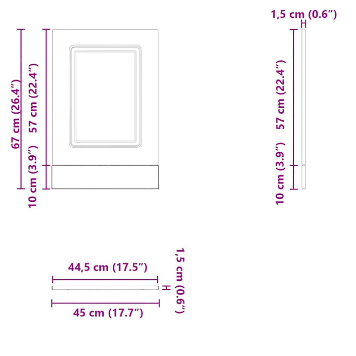 Geschirrspülerblende Kalmar 45X1,5X67 Cm Hochglanz-Weiß