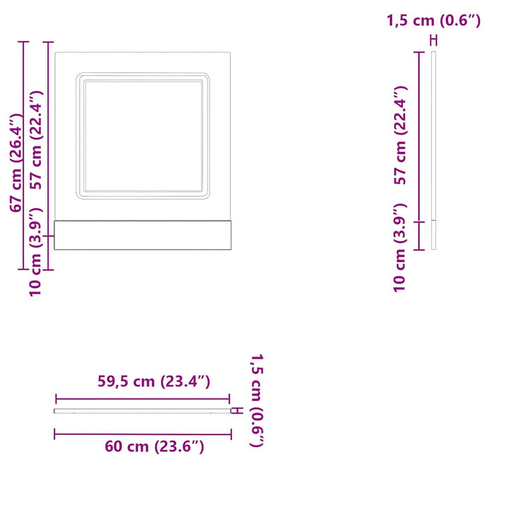 Geschirrspülerblende Kalmar 60X1,5X67 Cm Holzwerkstoff Weiß