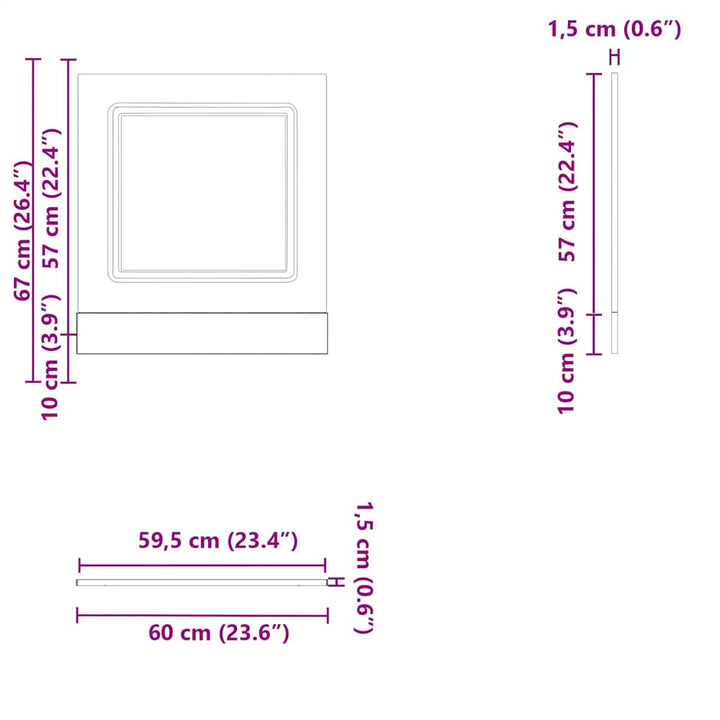 Geschirrspülerblende Kalmar 60X1,5X67 Cm Hochglanz-Weiß