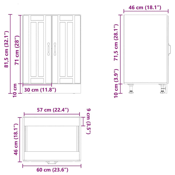 Spülenunterschrank Lucca Holzwerkstoff Weiß