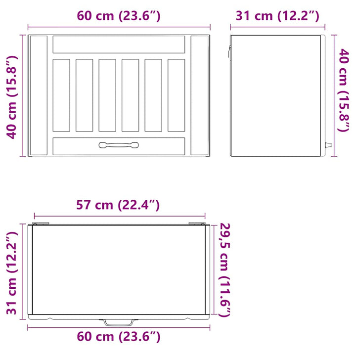 Küchen-Hängeschrank Lucca Braun Eichen-Optik Holzwerkstoff Braune Eiche