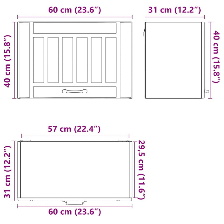 Küchen-Hängeschrank Lucca -Optik Holzwerkstoff Altholz