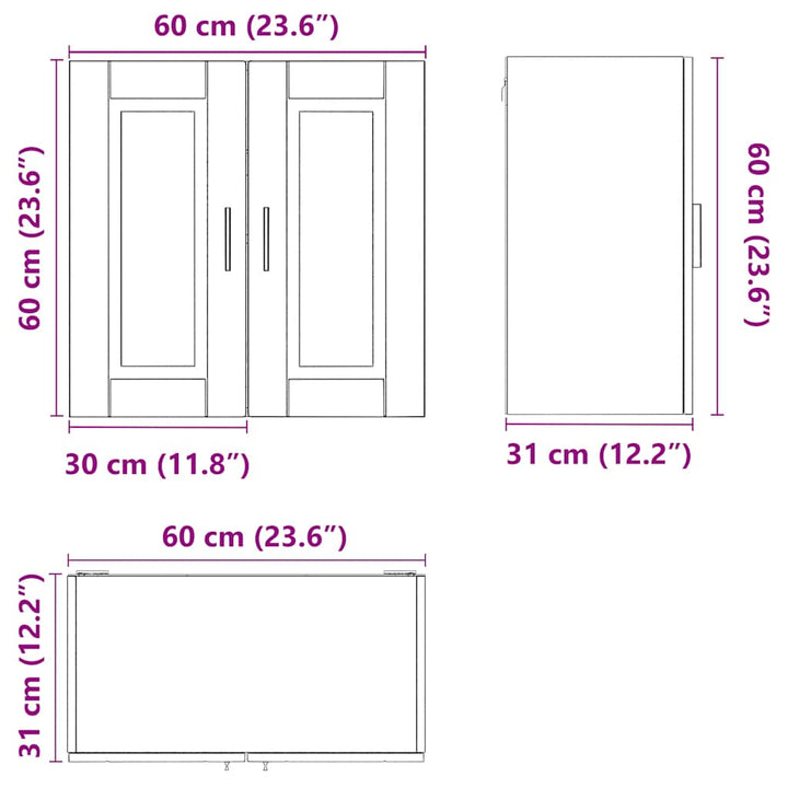 Küchen-Hängeschrank Porto Holzwerkstoff Räuchereiche