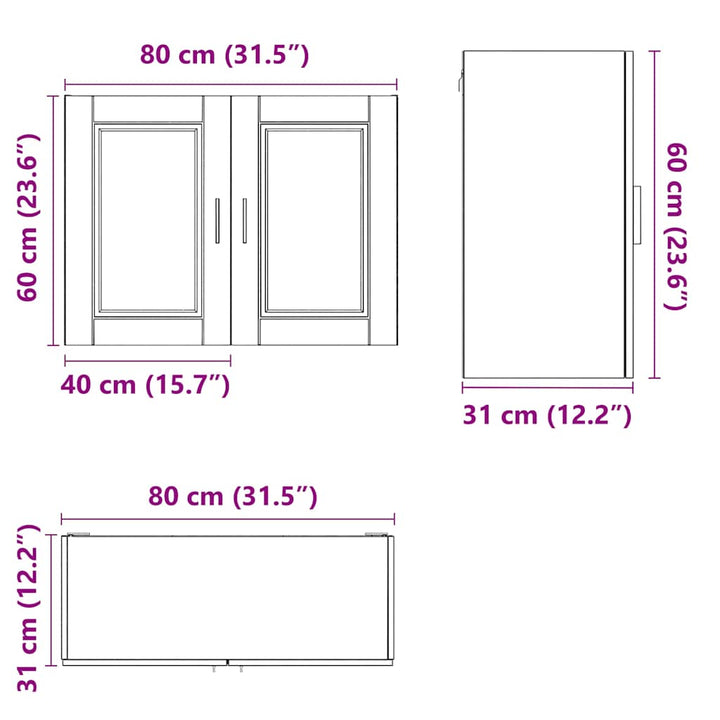 Küchen-Hängeschrank Porto Sonoma-Eiche Holzwerkstoff Sonoma Eiche