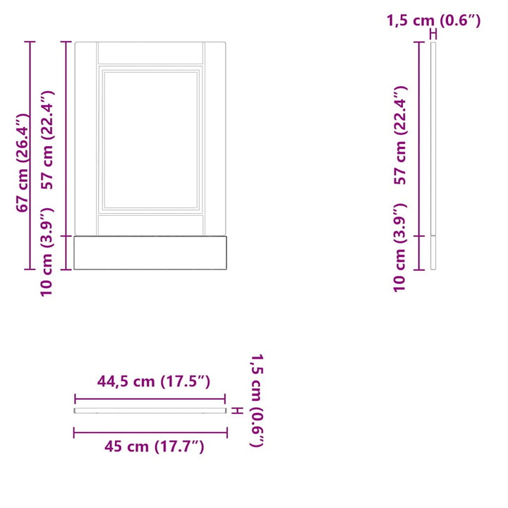 Geschirrspülerblende Porto 45X1,5X67 Cm Holzwerkstoff Weiß