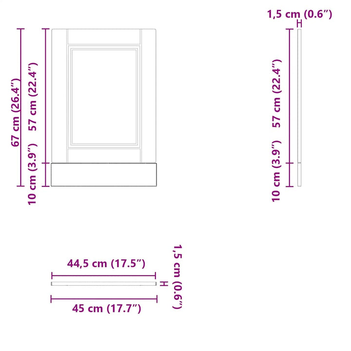 Geschirrspülerblende Porto 45X1,5X67 Cm Hochglanz-Weiß