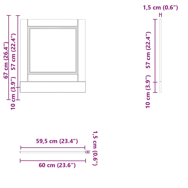 Geschirrspülerblende Porto 60X1,5X67 Cm Holzwerkstoff Weiß