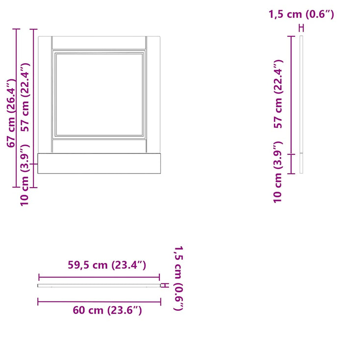 Geschirrspülerblende Porto 60X1,5X67 Cm Räuchereiche