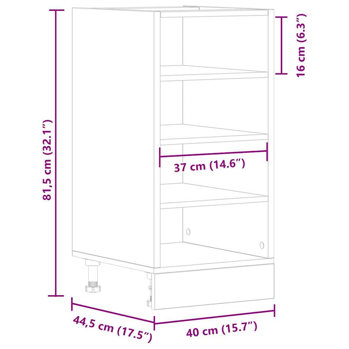 Unterschrank 40X44,5X81,5 Cm Holzwerkstoff Weiß