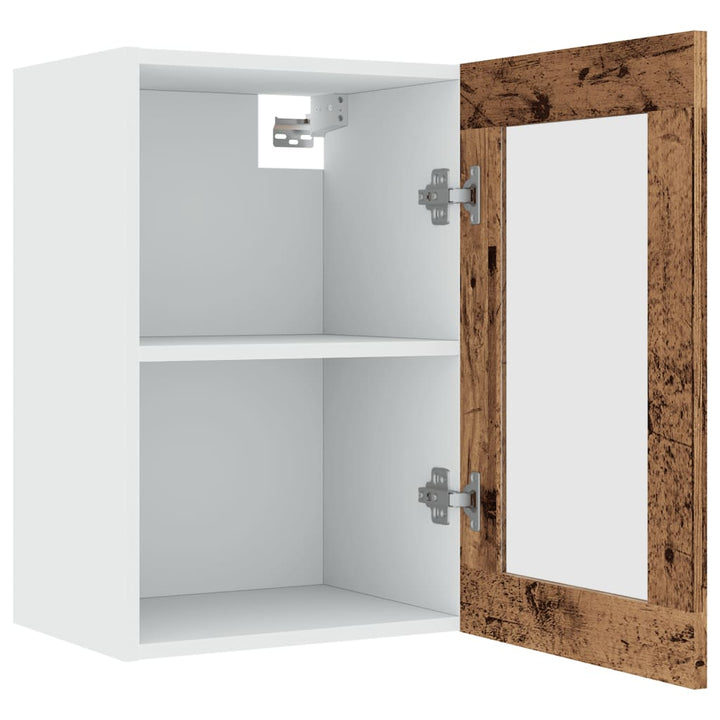 Hängeschrank Glas -Optik 40X31X60 Cm Holzwerkstoff Altholz