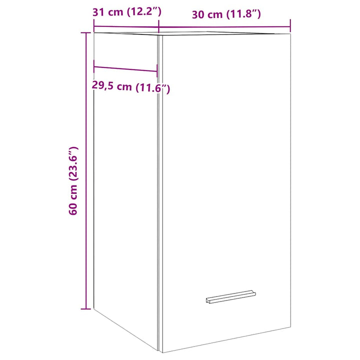 Hängeschrank 30X31X60 Cm Holzwerkstoff Betongrau