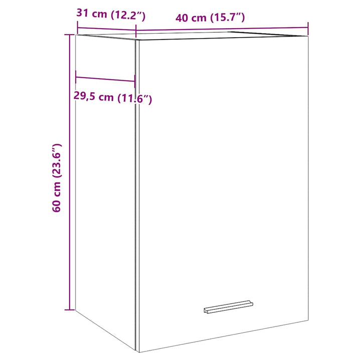 Hängeschrank -Optik 40X31X60 Cm Holzwerkstoff Altholz