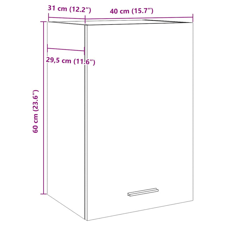 Hängeschrank Artisan-Eiche 40X31X60 Cm Holzwerkstoff Eiche Handwerklich