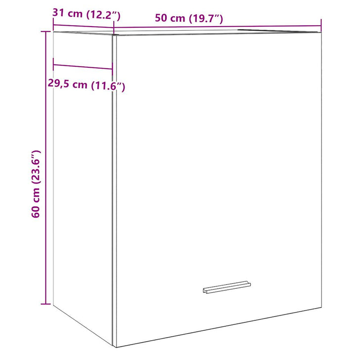 Hängeschrank 50X31X60 Cm Holzwerkstoff Betongrau