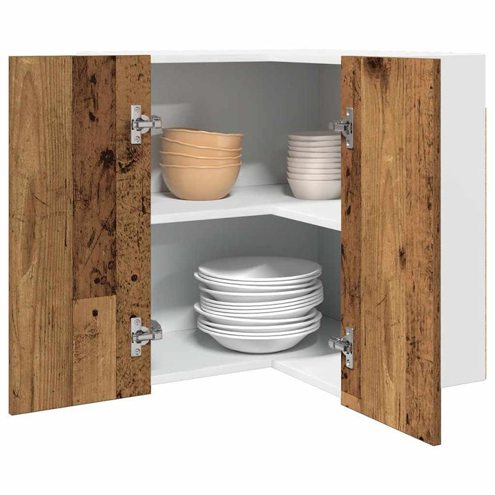 Eck-Hängeschrank -Optik 57X57X60 Cm Holzwerkstoff Altholz