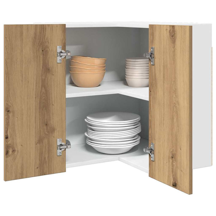 Eck-Hängeschrank Artisan-Eiche 57X57X60 Cm Holzwerkstoff Eiche Handwerklich