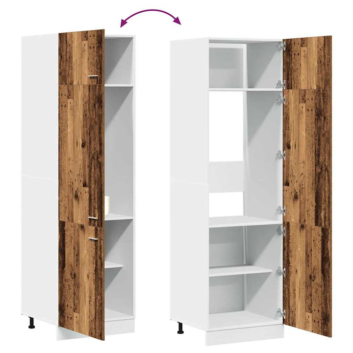 Kühlumbauschrank -Optik 60X57X207 Cm Holzwerkstoff Altholz