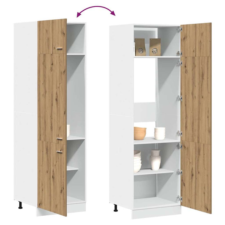 Kühlumbauschrank Artisan-Eiche 60X57X207 Cm Holzwerkstoff Eiche Handwerklich