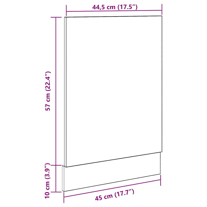 Geschirrspülerblende -Optik 45X3X67 Cm Holzwerkstoff Altholz