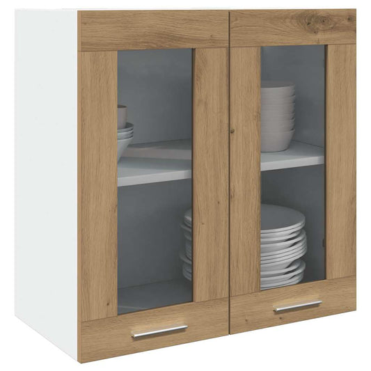 Küchen-Wandschrank Mit Glastüren Artisan-Eiche 60X31X60 Cm Eiche Handwerklich