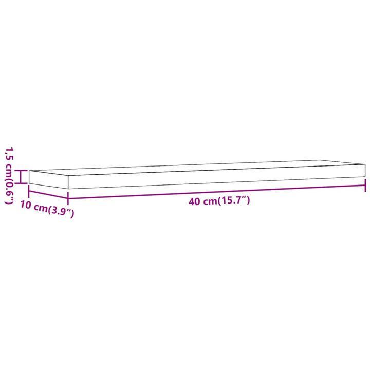 Wandregale 4 Stk. Artisan-Eiche 40X10X1,5 Cm Holzwerkstoff Eiche Handwerklich