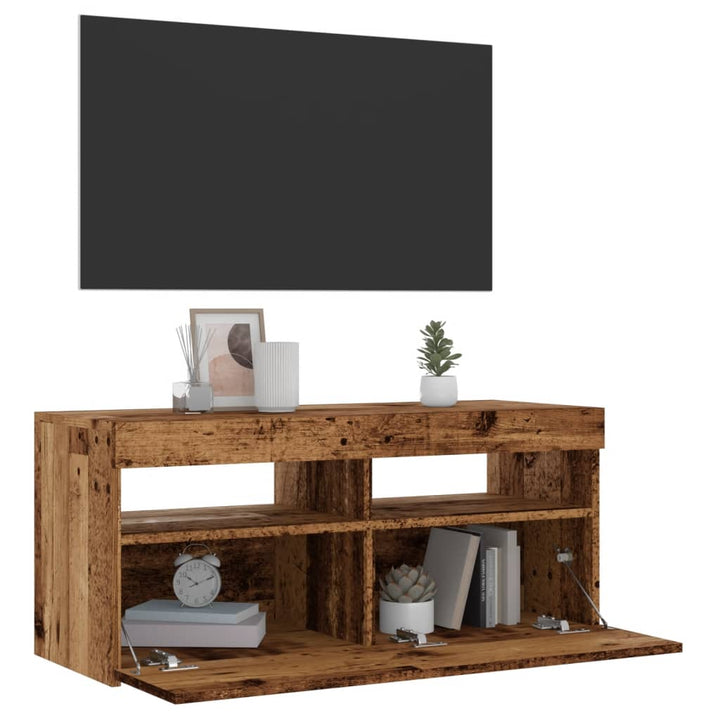 Tv-Schrank Mit Led-Leuchten 120X35X40 Cm