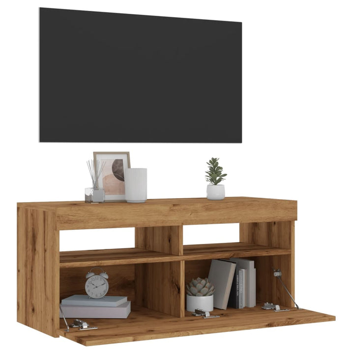 Tv-Schrank Mit Led-Leuchten 120X35X40 Cm