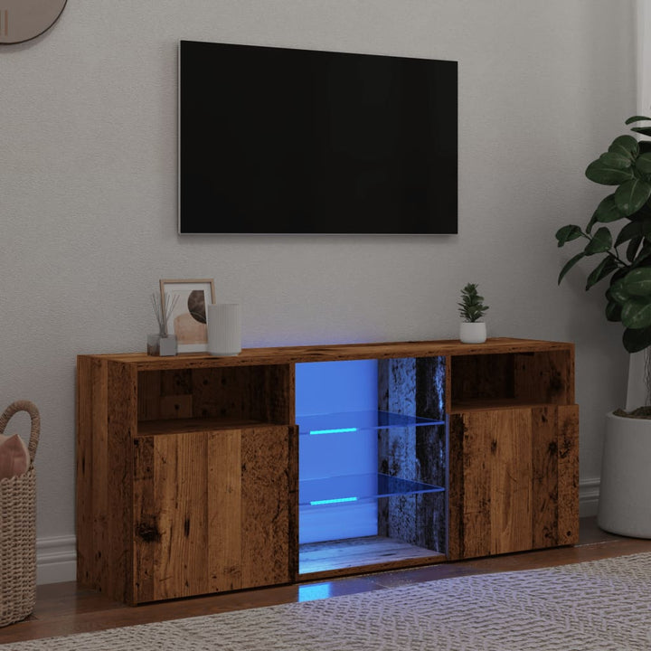 Tv-Schrank Mit Led-Leuchten 120X30X50 Cm