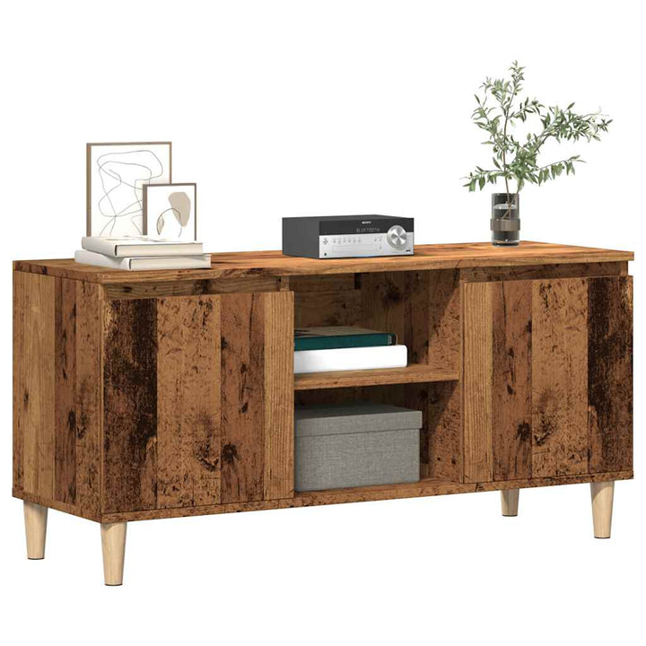 Tv-Schrank Mit Massivholz-Beinen 103,5X30X50 Cm