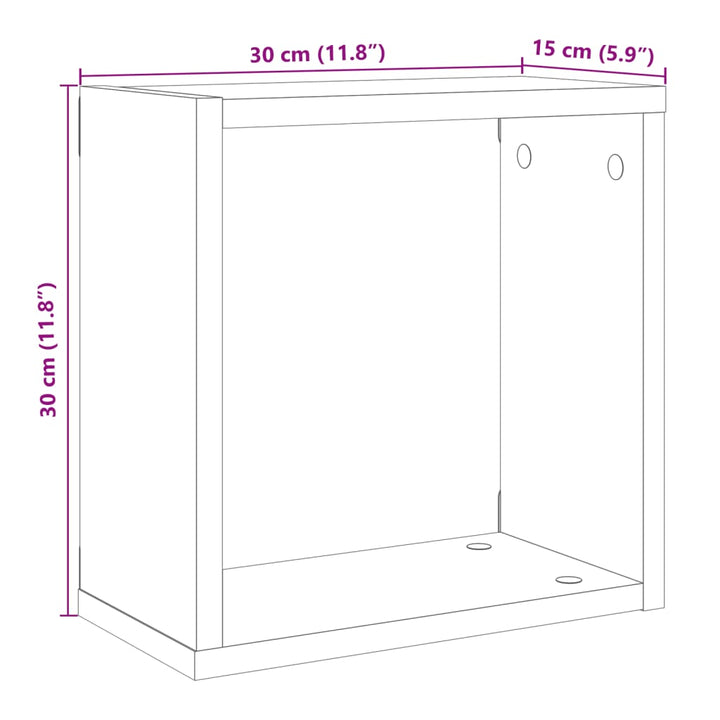 Würfel-Wandregale 6 Stk. Artisan-Eiche 30X15X30 Holzwerkstoff Eiche Handwerklich