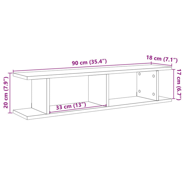 Wandregale 2 Stk. Artisan-Eiche Holzwerkstoff Eiche Handwerklich