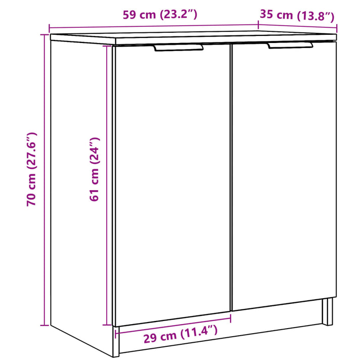 Schuhschrank Artisan-Eiche 59X35X70 Cm Holzwerkstoff