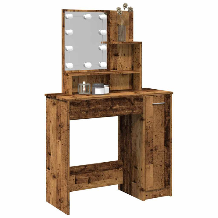 Schminktisch Mit Led Sonoma-Eiche 86,5X35X136 Cm