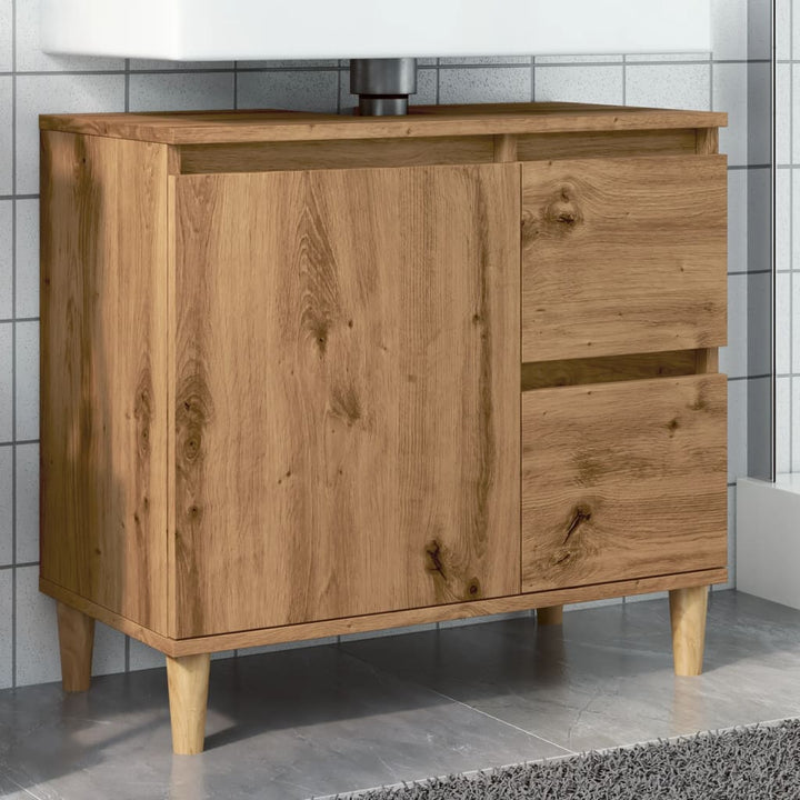 Badschrank 65X33X60 Cm Holzwerkstoff