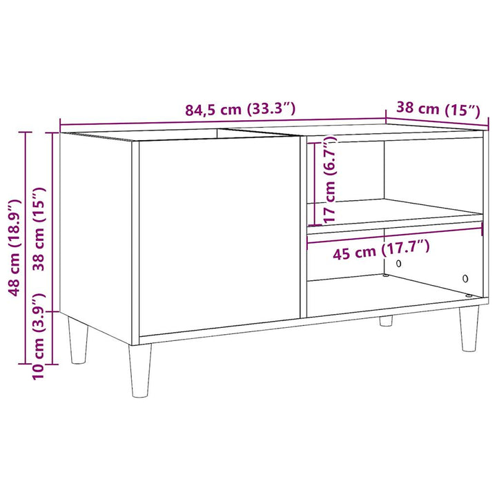 Plattenschrank Artisan-Eiche 84,5X38X48 Cm Holzwerkstoff