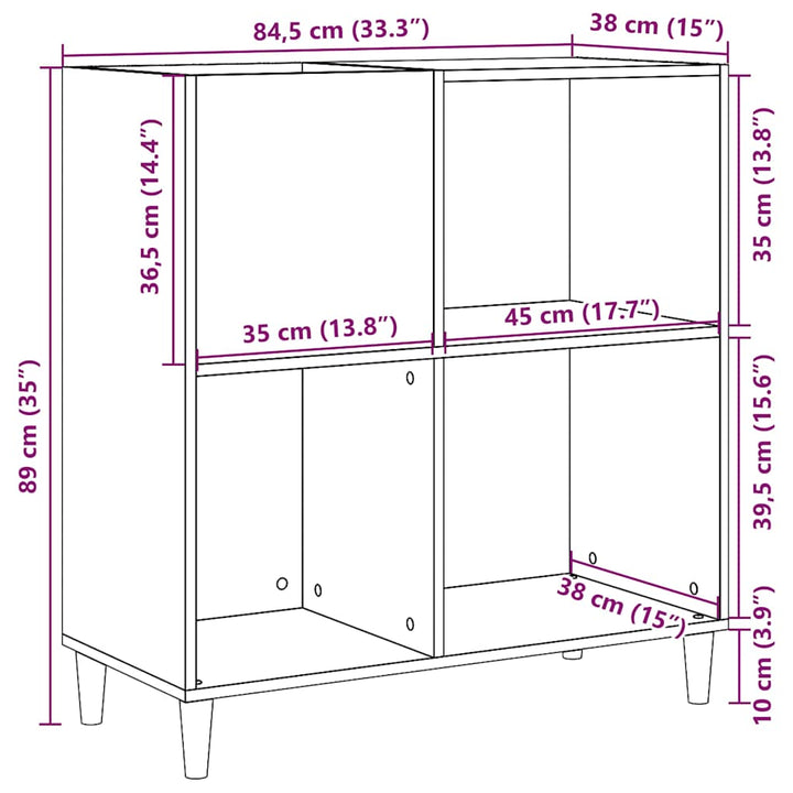 Plattenschrank Altholz-Optik 84,5X38X89 Cm Holzwerkstoff