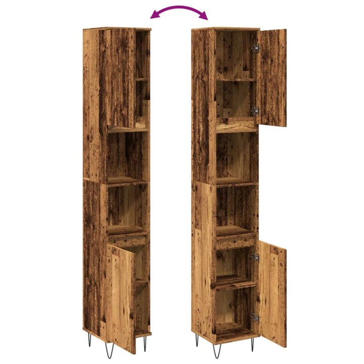 Badschrank -Optik 30X30X190 Cm Holzwerkstoff