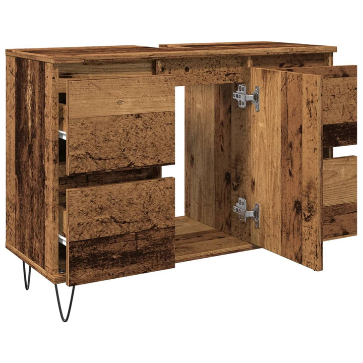 Badschrank -Optik 80X33X60 Cm Holzwerkstoff