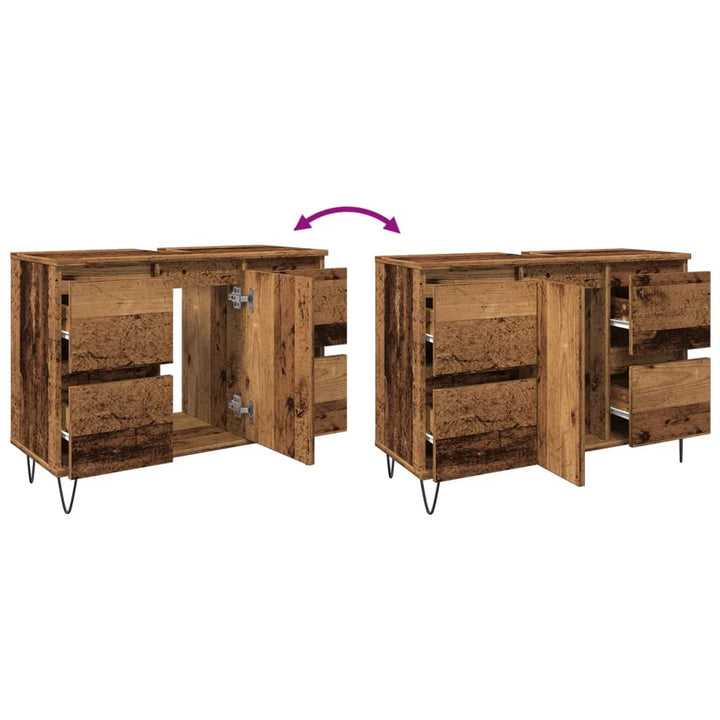 Badschrank -Optik 80X33X60 Cm Holzwerkstoff