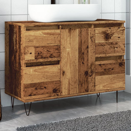 Badschrank -Optik 80X33X60 Cm Holzwerkstoff