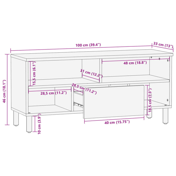 Tv-Schrank Schwarz 100X33X46 Cm Holzwerkstoff