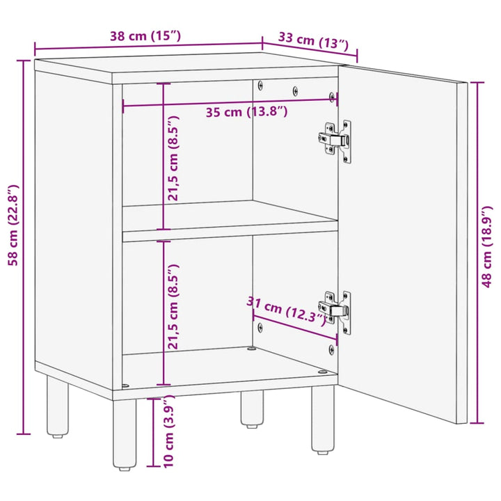 Badschrank Schwarz 38X33X58 Cm Holzwerkstoff