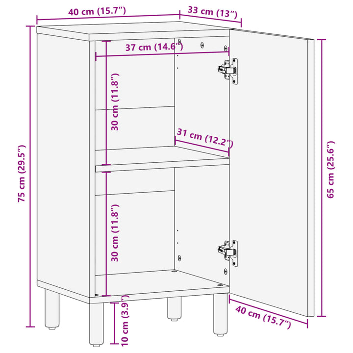 Sideboard Schwarz 40X33X75 Cm Holzwerkstoff