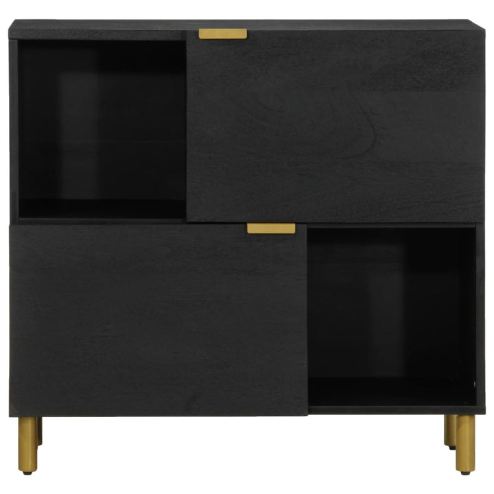 Sideboard Schwarz 80X33X75 Cm Holzwerkstoff Beige