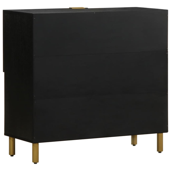 Sideboard Schwarz 80X33X75 Cm Holzwerkstoff Beige