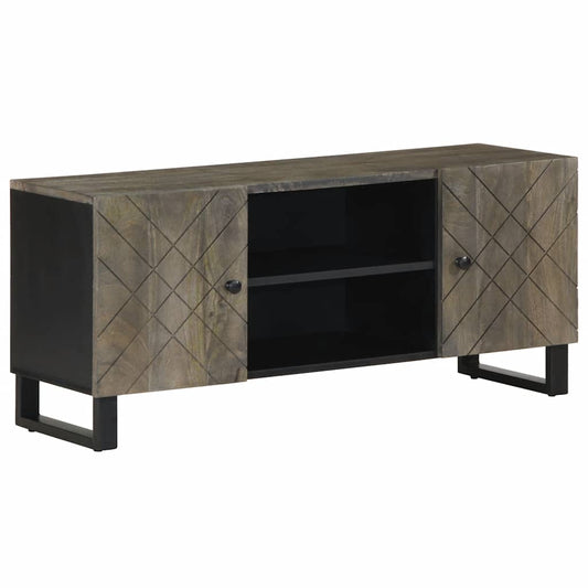 Tv-Schrank Schwarz 105X33X46 Cm Massivholz Mango