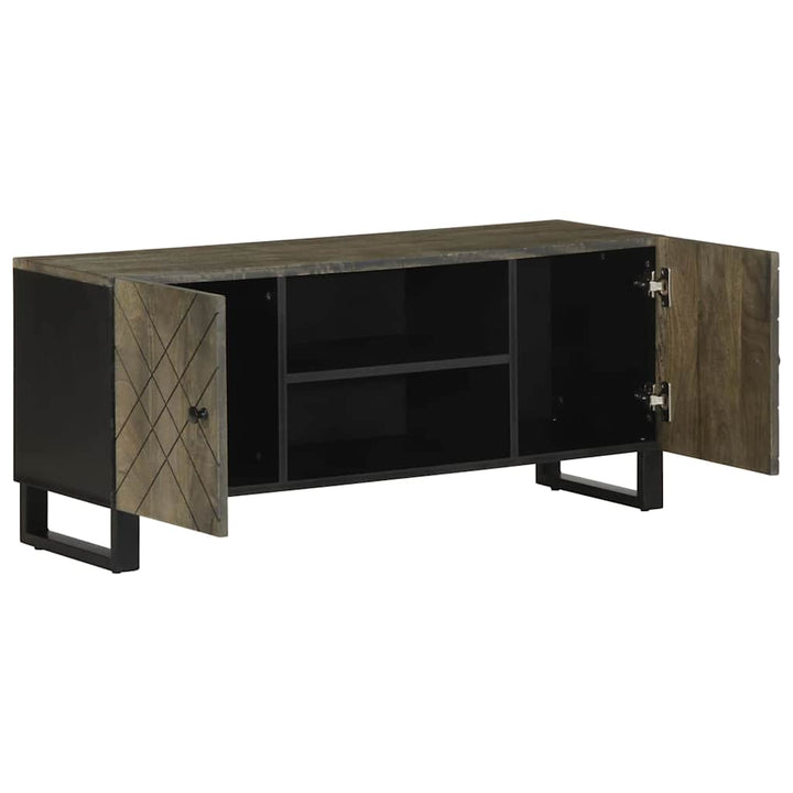 Tv-Schrank Schwarz 105X33X46 Cm Massivholz Mango